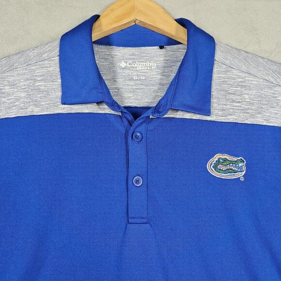 Columbia Golf Polo Mens XL Florida Gators Blue Football Outdoor Lightweight - Picture 1 of 11